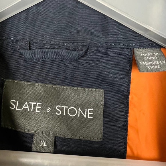 Slate & Stone Navy Bomber Jacket Size XL - Picture 10 of 14